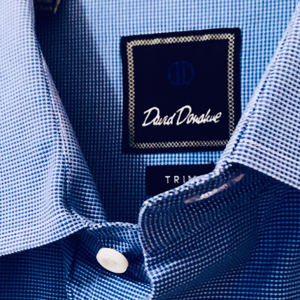 David Donahue Trim Fit Dress Shirt